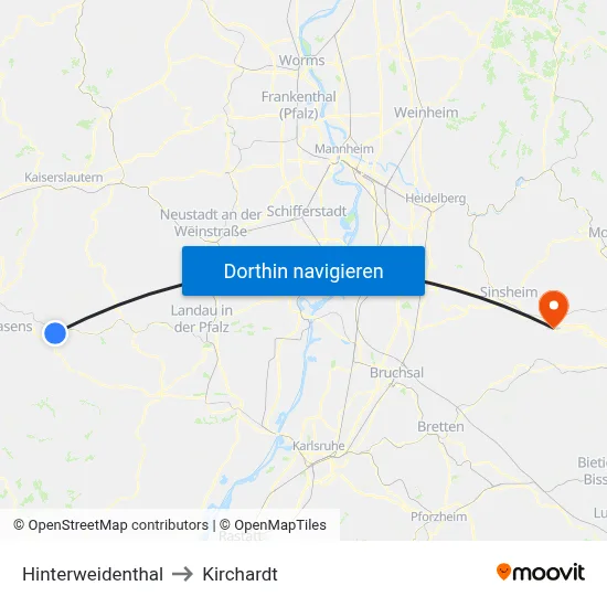 Hinterweidenthal to Kirchardt map