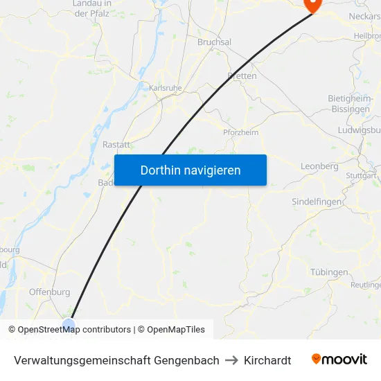 Verwaltungsgemeinschaft Gengenbach to Kirchardt map