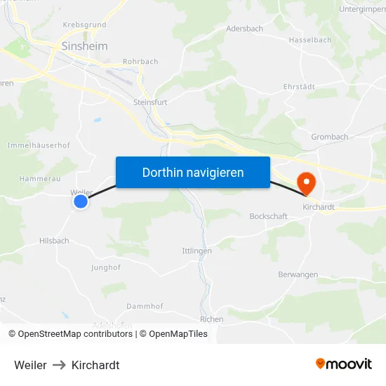 Weiler to Kirchardt map