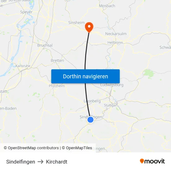 Sindelfingen to Kirchardt map