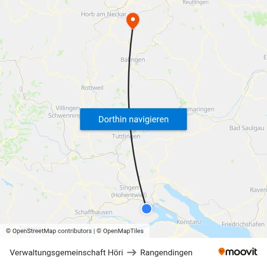 Verwaltungsgemeinschaft Höri to Rangendingen map