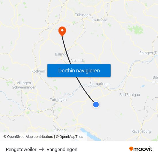Rengetsweiler to Rangendingen map