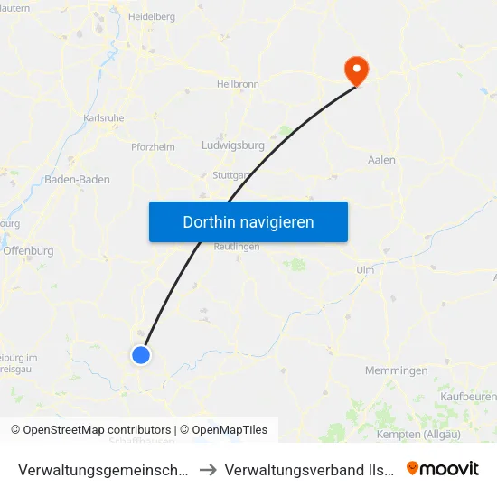 Verwaltungsgemeinschaft Trossingen to Verwaltungsverband Ilshofen-Vellberg map