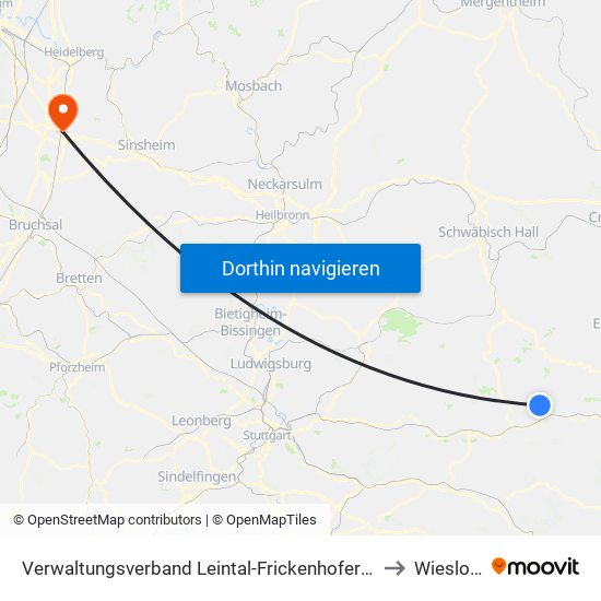 Verwaltungsverband Leintal-Frickenhofer Höhe to Wiesloch map