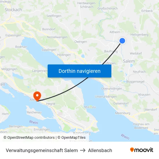 Verwaltungsgemeinschaft Salem to Allensbach map