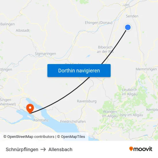 Schnürpflingen to Allensbach map