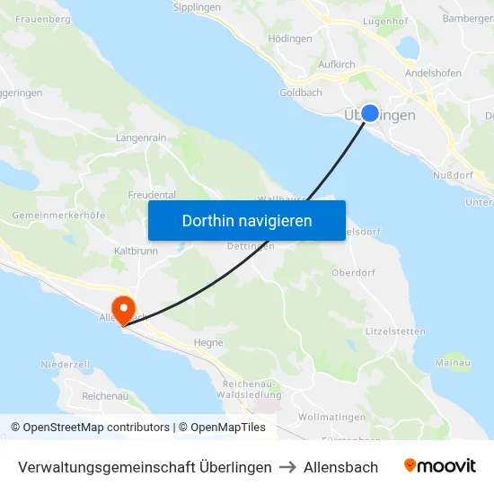 Verwaltungsgemeinschaft Überlingen to Allensbach map