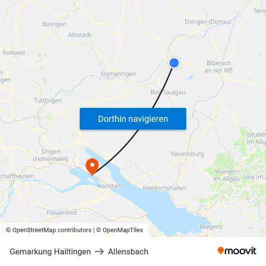 Gemarkung Hailtingen to Allensbach map