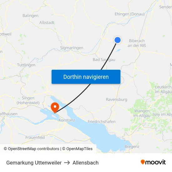 Gemarkung Uttenweiler to Allensbach map
