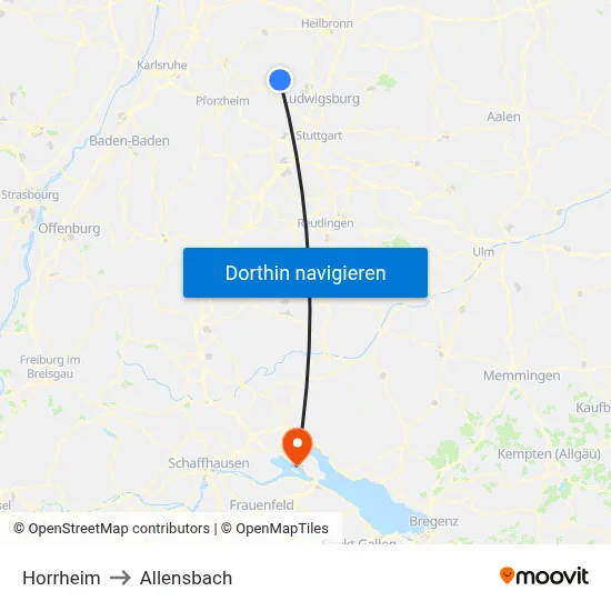 Horrheim to Allensbach map