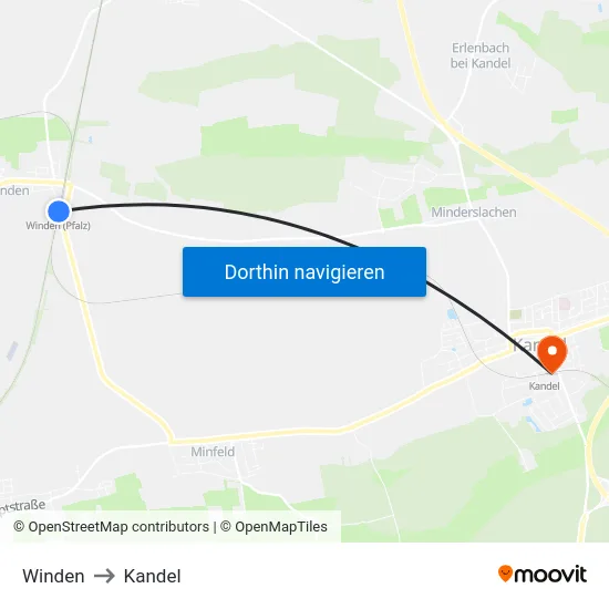 Winden to Kandel map
