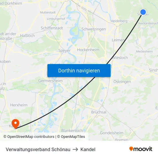 Verwaltungsverband Schönau to Kandel map