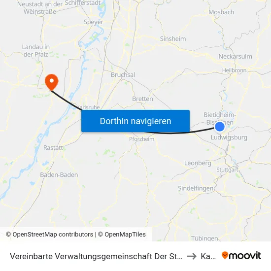 Vereinbarte Verwaltungsgemeinschaft Der Stadt Bietigheim-Bissingen to Kandel map