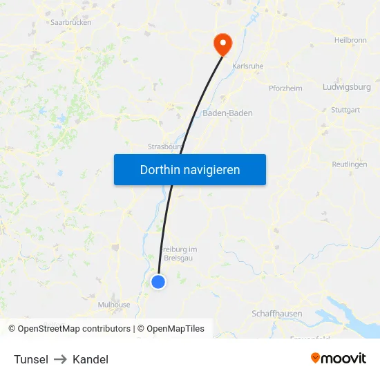 Tunsel to Kandel map