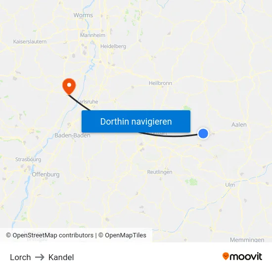 Lorch to Kandel map