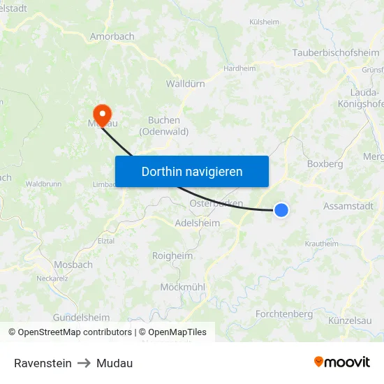 Ravenstein to Mudau map