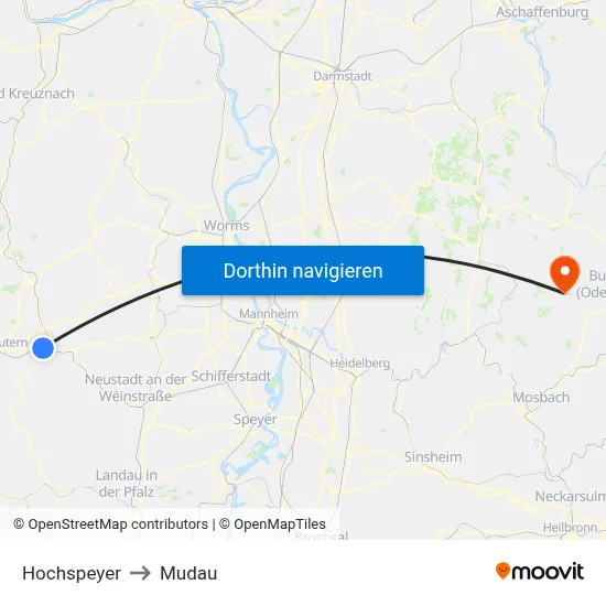 Hochspeyer to Mudau map