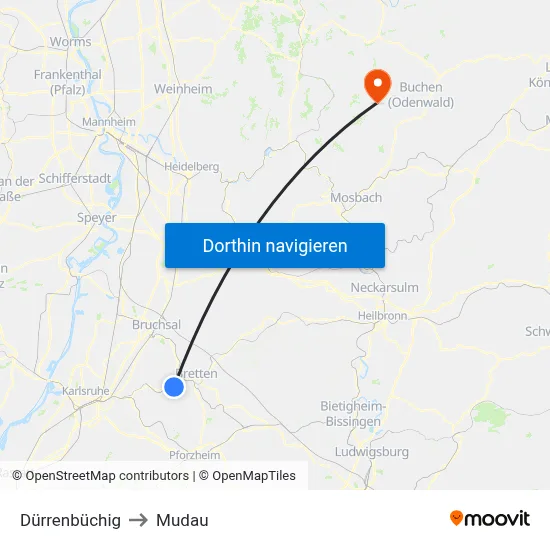 Dürrenbüchig to Mudau map