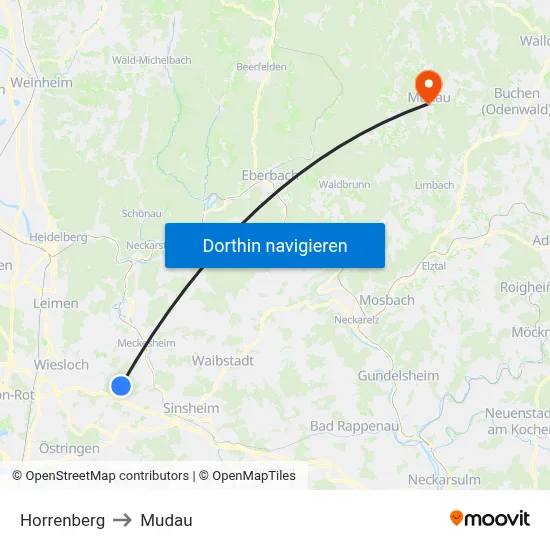 Horrenberg to Mudau map