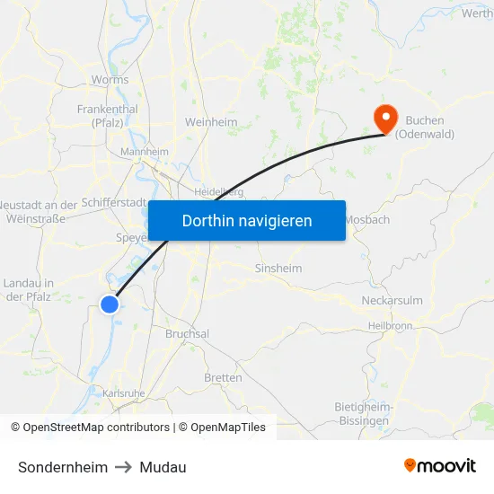 Sondernheim to Mudau map