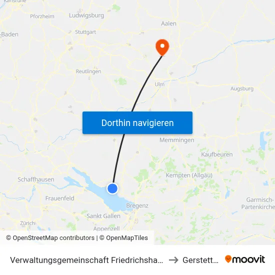 Verwaltungsgemeinschaft Friedrichshafen to Gerstetten map