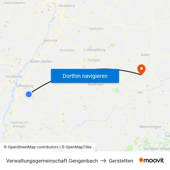 Verwaltungsgemeinschaft Gengenbach to Gerstetten map