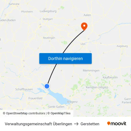 Verwaltungsgemeinschaft Überlingen to Gerstetten map