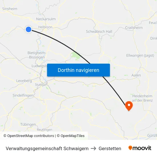 Verwaltungsgemeinschaft Schwaigern to Gerstetten map