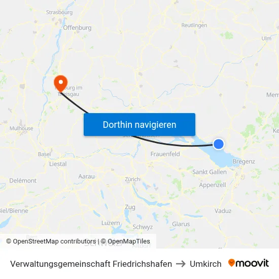 Verwaltungsgemeinschaft Friedrichshafen to Umkirch map