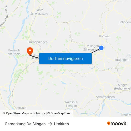 Gemarkung Deißlingen to Umkirch map