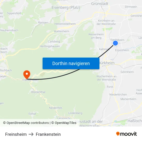 Freinsheim to Frankenstein map