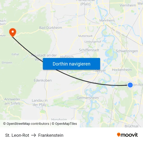 St. Leon-Rot to Frankenstein map