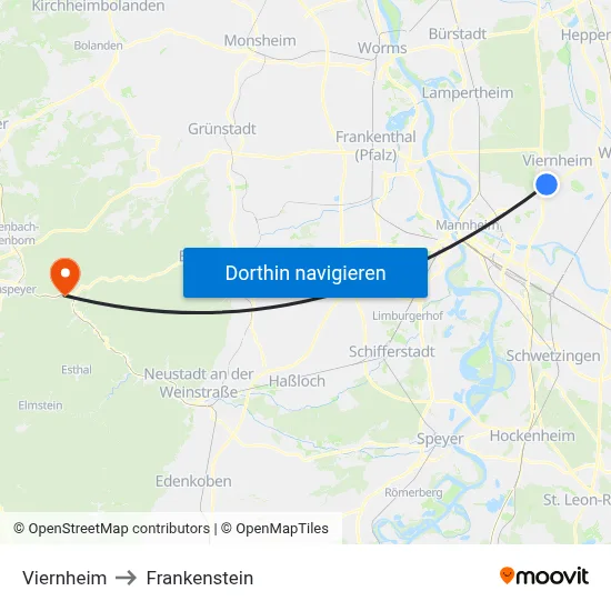 Viernheim to Frankenstein map