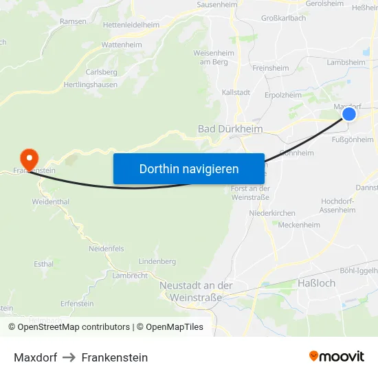 Maxdorf to Frankenstein map