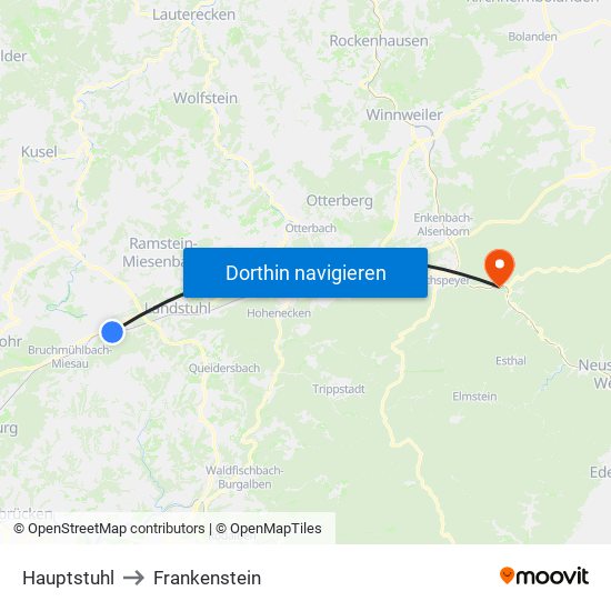 Hauptstuhl to Frankenstein map