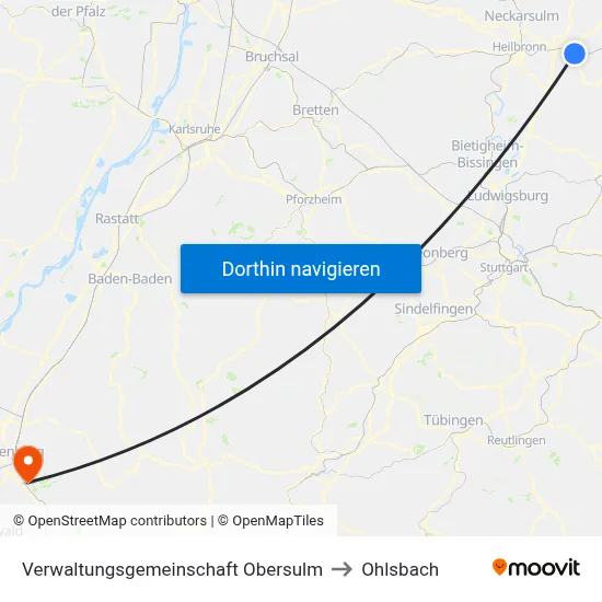 Verwaltungsgemeinschaft Obersulm to Ohlsbach map