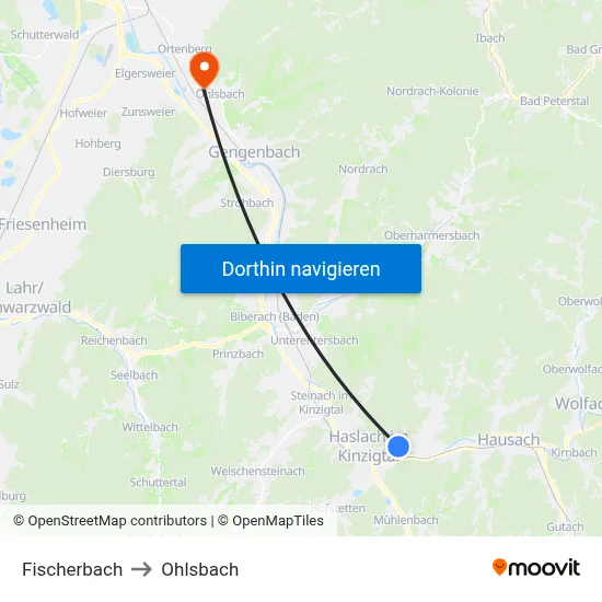 Fischerbach to Ohlsbach map