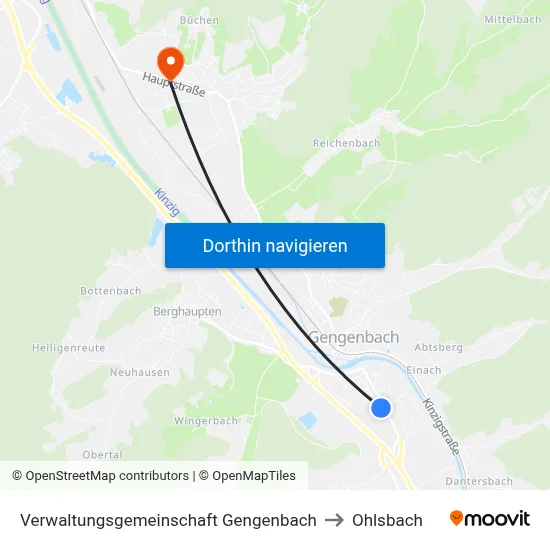 Verwaltungsgemeinschaft Gengenbach to Ohlsbach map