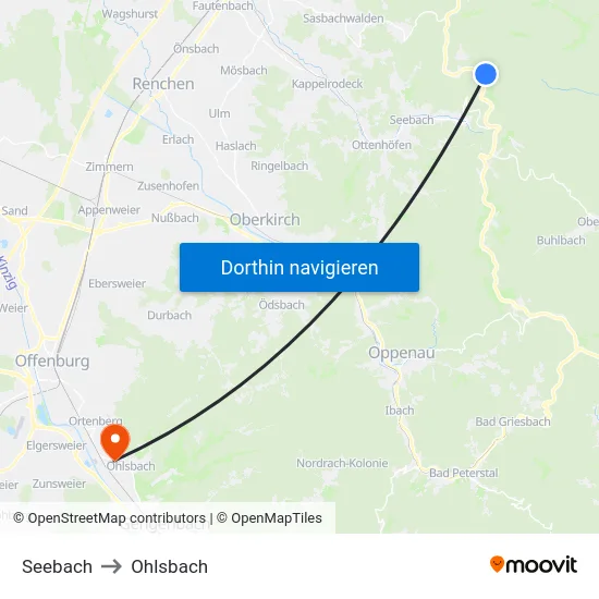 Seebach to Ohlsbach map