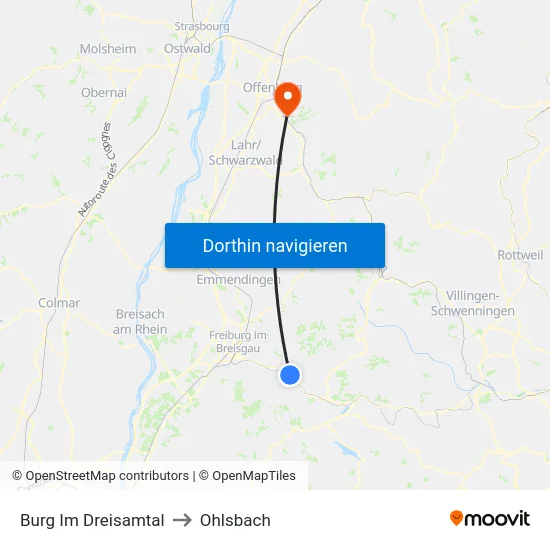 Burg Im Dreisamtal to Ohlsbach map