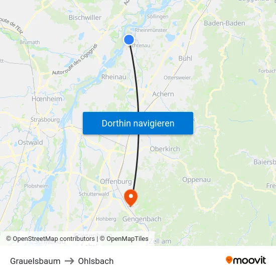 Grauelsbaum to Ohlsbach map