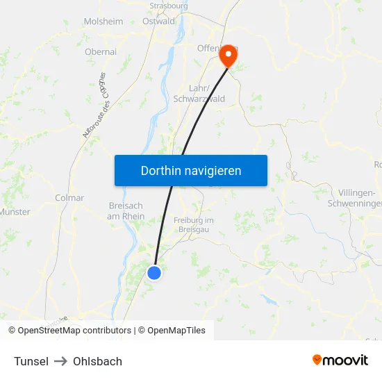 Tunsel to Ohlsbach map
