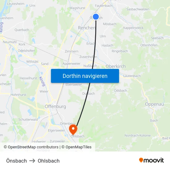 Önsbach to Ohlsbach map