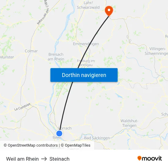 Weil am Rhein to Steinach map