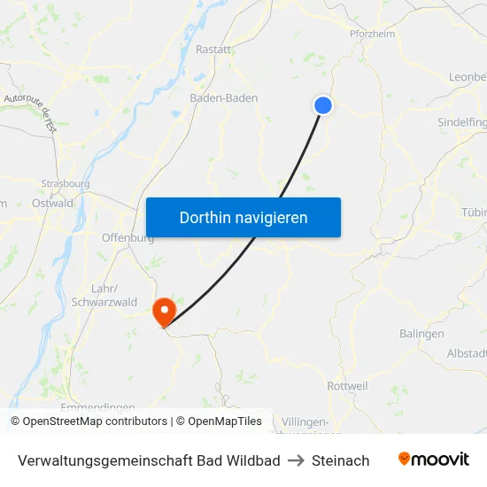 Verwaltungsgemeinschaft Bad Wildbad to Steinach map