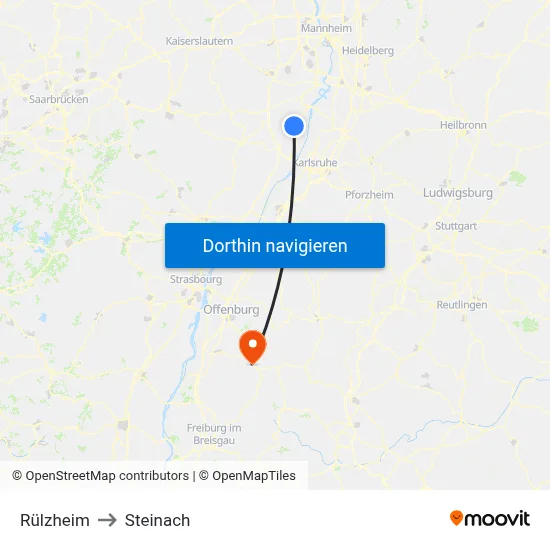 Rülzheim to Steinach map