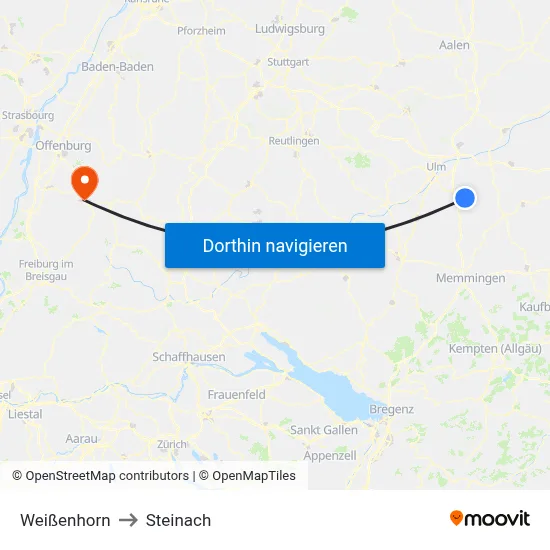 Weißenhorn to Steinach map