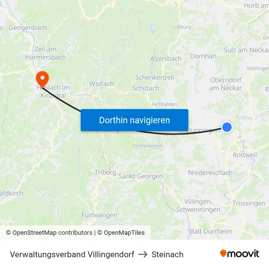 Verwaltungsverband Villingendorf to Steinach map