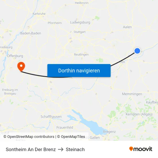Sontheim An Der Brenz to Steinach map