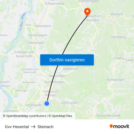 Gvv Hexental to Steinach map